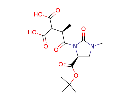 Molecular Structure of 195828-92-3 (2-[(R)-2-((S)-5-tert-Butoxycarbonyl-3-methyl-2-oxo-imidazolidin-1-yl)-1-methyl-2-oxo-ethyl]-malonic acid)