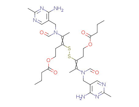 Butanoic acid,dithiobis[3-[1-[[(4-amino-2-methyl-5-pyrimidinyl)methyl]formylamino]ethylidene]-3,1-propanediyl]ester (9CI)