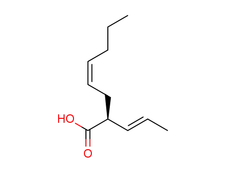 Molecular Structure of 1192553-22-2 ((S)-2-[(E)-1-propenyl]-(Z)-oct-4-enoic acid)