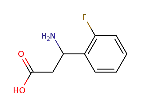 Molecular Structure of 151911-22-7 ((R)-3-AMINO-3-(2-FLUORO-PHENYL)-PROPIONIC ACID)
