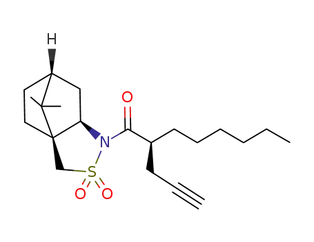 Molecular Structure of 213914-74-0 (N-[(2S)-2-hexyl-4-pentynoyl]-(1S)-(-)-10,2-camphorsultam)