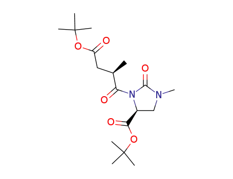 Molecular Structure of 195829-02-8 ((S)-3-((R)-3-tert-Butoxycarbonyl-2-methyl-propionyl)-1-methyl-2-oxo-imidazolidine-4-carboxylic acid tert-butyl ester)