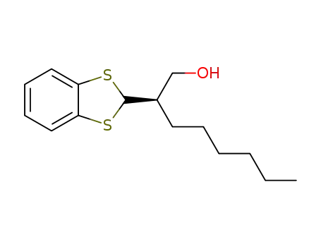 Molecular Structure of 1333204-09-3 ((R)-2-(benzo-1,3-dithiol-2-yl)octan-1-ol)