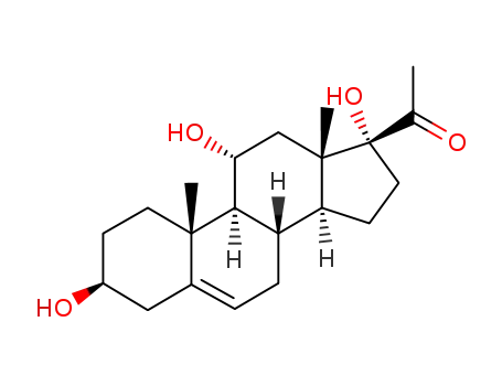 Molecular Structure of 17276-51-6 (3β,11α,17-trihydroxy-pregn-5-en-20-one)