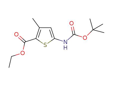 Molecular Structure of 851443-09-9 (5-tert-Butoxycarbonylamino-3-methyl-thiophene-2-carboxylic acid ethyl ester)