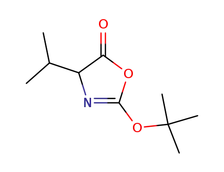 Molecular Structure of 77867-79-9 (5(4H)-Oxazolone, 2-(1,1-dimethylethoxy)-4-(1-methylethyl)-, (S)-)
