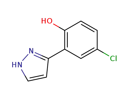 Molecular Structure of 18704-67-1 (4-CHLORO-2-(1H-PYRAZOL-3-YL)PHENOL)