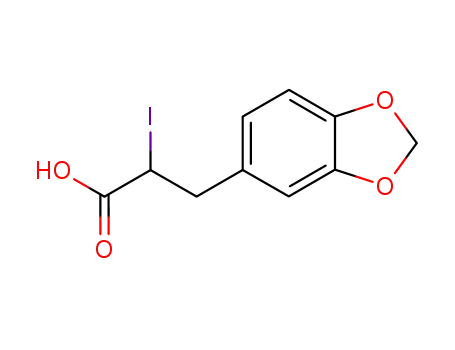 Molecular Structure of 118975-38-5 (3-Benzo[1,3]dioxol-5-yl-2-iodo-propionic acid)