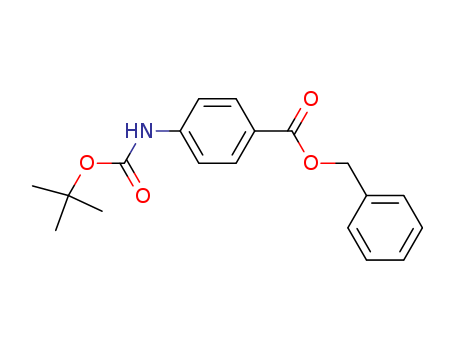 Molecular Structure of 191934-25-5 (Benzoic acid, 4-[[(1,1-dimethylethoxy)carbonyl]amino]-, phenylmethyl
ester)