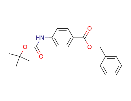 Molecular Structure of 191934-25-5 (Benzoic acid, 4-[[(1,1-dimethylethoxy)carbonyl]amino]-, phenylmethyl
ester)