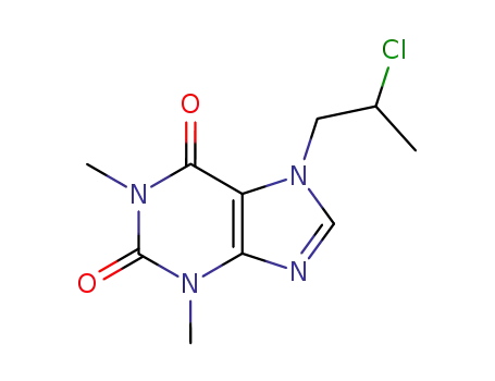 Molecular Structure of 1919-38-6 (7-(2-chloropropyl)-3,7-dihydro-1,3-dimethyl-1H-purine-2,6-dione)