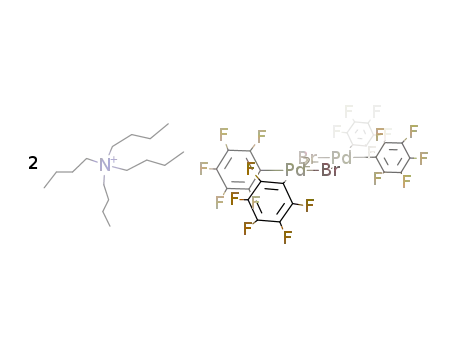 Molecular Structure of 74436-10-5 ((NBu4)2{palladium(μ-Br)bis(pentafluorophenyl)}2)