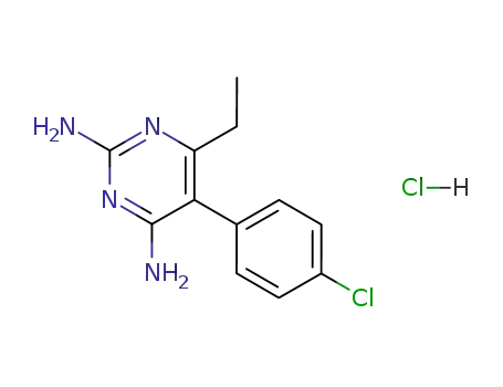 Molecular Structure of 19085-09-7 (5-(4-Chlorophenyl)-6-ethylpyrimidine-2,4-diamine hydrochloride)