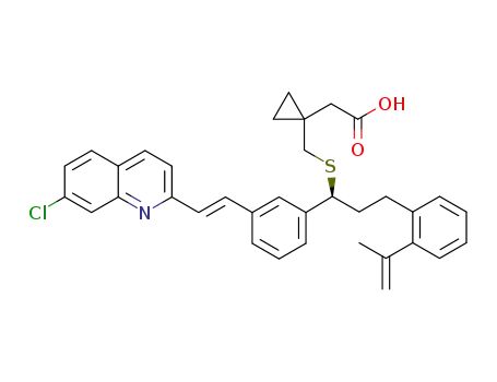 Molecular Structure of 1351973-21-1 ([S,E]-1-[[[1-[3-(2-(7-chloro-2-quinolinyl)ethenyl)phenyl]-3-[2-(prop-1-en-2-yl)phenyl]propyl]thio]methyl]cyclopropaneacetic acid)