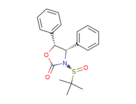 Molecular Structure of 813459-77-7 ((4S,5R)-3-((S)-2-Methyl-propane-2-sulfinyl)-4,5-diphenyl-oxazolidin-2-one)
