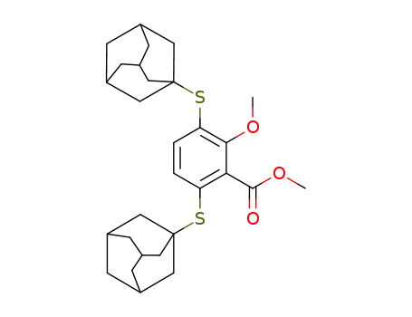 Molecular Structure of 1353055-84-1 (methyl 3,6-bis(1-adamantylthio)-2-methoxybenzoate)