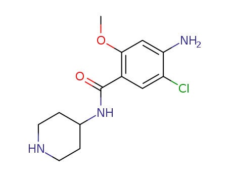 Molecular Structure of 57645-49-5 (4-AMINO-5-CHLORO-2-METHOXY-N-PIPERIDIN-4-YL-BENZAMIDE)