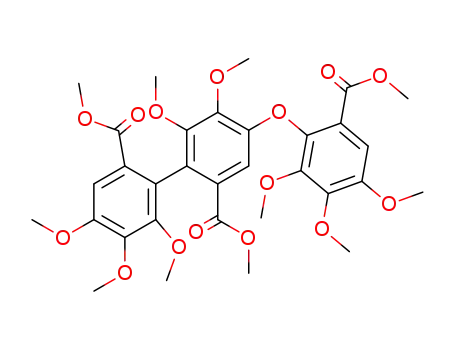 Molecular Structure of 59252-29-8 ([1,1'-Biphenyl]-2,2'-dicarboxylic acid,
4,5,5',6,6'-pentamethoxy-4'-[2,3,4-trimethoxy-6-(methoxycarbonyl)phen
oxy]-, dimethyl ester)