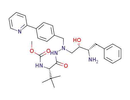 Molecular Structure of 857900-54-0 ({(S)-1-[N'-((2S,3S)-3-amino-2-hydroxy-4-phenyl-butyl)-N'-(4-pyridin-2-yl-benzyl)-hydrazinocarbonyl]-2,2-dimethyl-propyl}-carbamic acid methyl ester)