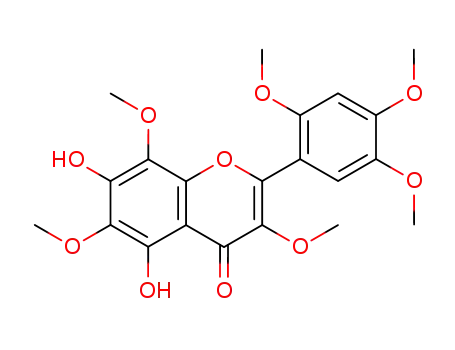 Molecular Structure of 113744-04-0 (4H-1-Benzopyran-4-one,
5,7-dihydroxy-3,6,8-trimethoxy-2-(2,4,5-trimethoxyphenyl)-)