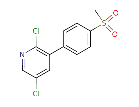 Molecular Structure of 202409-86-7 (2,5-dichloro-3-[4-(methylsulfonyl)phenyl]pyridine)
