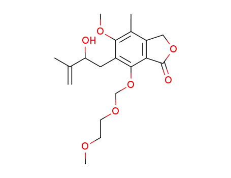 Molecular Structure of 193277-85-9 (6-(2-hydroxy-3-methylbut-3-enyl)-5-methoxy-7-(2-methoxyethoxymethoxy)-4-methyl-3H-isobenzofuran-2-one)