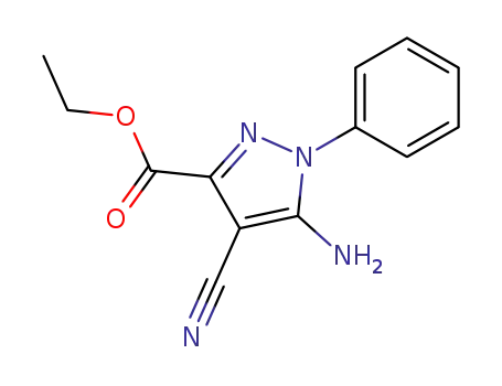 Molecular Structure of 93764-93-3 (Ethyl 5-amino-4-cyano-1-phenyl-1H-pyrazole-3-carboxylate)