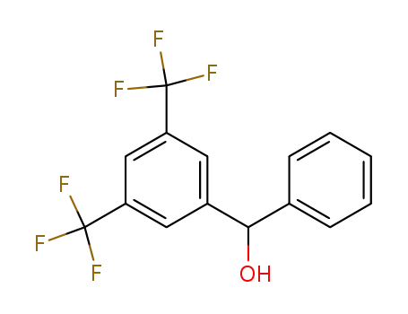 Molecular Structure of 81390-93-4 (Benzenemethanol, a-phenyl-3,5-bis(trifluoromethyl)-)