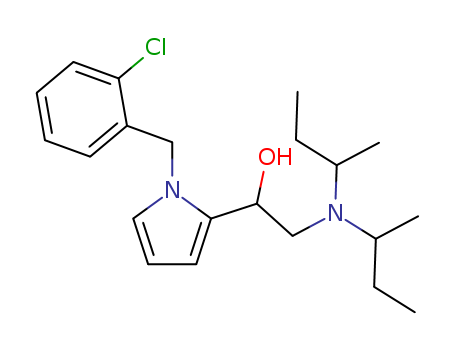 21363-18-8,viminol,Pyrrole-2-methanol,1-(o-chlorobenzyl)-a-[(di-sec-butylamino)methyl]- (8CI); 1-[a-(N-o-Chlorobenzyl)pyrryl]-2-di-sec-butylaminoethanol;Diviminol; Viminol; Z 424