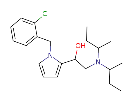 Molecular Structure of 52691-45-9 (1H-Pyrrole-2-methanol,
a-[[bis(1-methylpropyl)amino]methyl]-1-[(2-chlorophenyl)methyl]-)