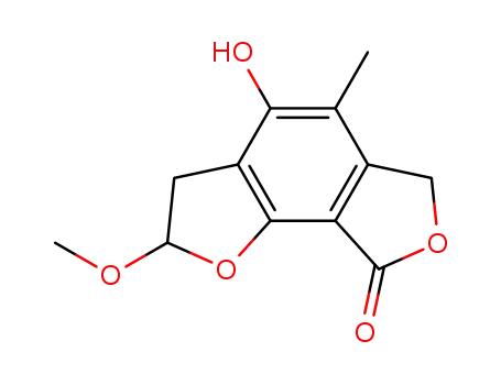 Molecular Structure of 193277-88-2 (4-Hydroxy-2-methoxy-5-methyl-3,6-dihydro-2H-benzo[2,1-b;3,4-c']difuran-8-one)