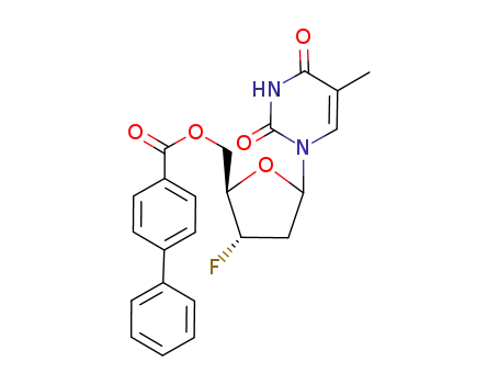Molecular Structure of 129468-53-7 (2'-DEOXY-3'-DEOXY-3'-FLUORO-5'-O-(4-PHENYLBENZOYL)-THYMIDINE)