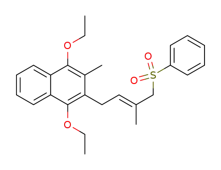 Molecular Structure of 1597486-65-1 (1,4-diethoxy-2-methyl-3-[(2E)-3-methyl-4-(phenylsulfonyl)-2-buten-1-yl]naphtalene)