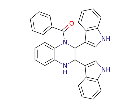 Quinoxaline, 1-benzoyl-1,2,3,4-tetrahydro-2,3-di-1H-indol-3-yl-
