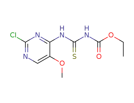 Molecular Structure of 1350919-10-6 (Ethyl [(2-chloro-5-methoxypyrimidin-4-yl)amino]-carbonothioylcarbamate)