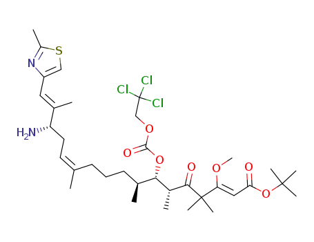 Molecular Structure of 350042-19-2 ((2Z,12Z,16E)-(6R,7S,8S,15S)-15-Amino-3-methoxy-4,4,6,8,12,16-hexamethyl-17-(2-methyl-thiazol-4-yl)-5-oxo-7-(2,2,2-trichloro-ethoxycarbonyloxy)-heptadeca-2,12,16-trienoic acid tert-butyl ester)