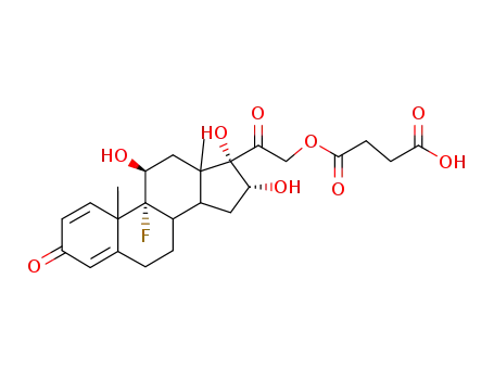 Molecular Structure of 2561-01-5 (9-fluoro-11beta,16alpha,17,21-tetrahydroxypregna-1,4-diene-3,20-dione 21-(hydrogen succinate))