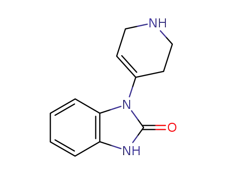 Molecular Structure of 2147-83-3 (1,3-Dihydro-1-(1,2,3,6-tetrahydro-4-pyridinyl)-2H-benzimidazole-2-one)