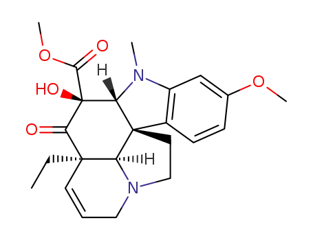 Molecular Structure of 101401-31-4 ((3aR,5S,5aR,10bR,12bR)-3a-Ethyl-5-hydroxy-8-methoxy-6-methyl-4-oxo-3a,4,5,5a,6,11,12,12b-octahydro-1H-6,12a-diaza-indeno[7,1-cd]fluorene-5-carboxylic acid methyl ester)