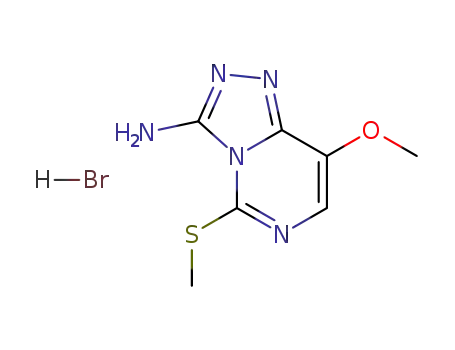 Molecular Structure of 219715-48-7 (3-amino-8-methoxy-5-methylthio-1,2,4-triazolo[4,3-c]pyrimidine hydrobromide)