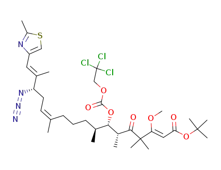 Molecular Structure of 350042-09-0 ((2Z,12Z,16E)-(6R,7S,8S,15S)-15-Azido-3-methoxy-4,4,6,8,12,16-hexamethyl-17-(2-methyl-thiazol-4-yl)-5-oxo-7-(2,2,2-trichloro-ethoxycarbonyloxy)-heptadeca-2,12,16-trienoic acid tert-butyl ester)