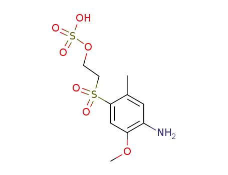 Molecular Structure of 21635-69-8 (2-[(4-AMINO-5-METHOXY-2-METHYLPHENYL) SULPHONYL] HYDROGENSULPHATE ESTER)