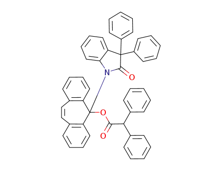 Molecular Structure of 101023-29-4 (5-(3,3-diphenyl-2,3-dihydro-2-oxoindol-1-yl)dibenzo<a,d>cyclohepten-1-yl diphenylethanoate)