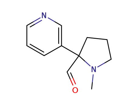 Molecular Structure of 180407-32-3 ((RS) 1-methyl-2-(3'-pyridyl)pyrrolidine-2-carbaldehyde)