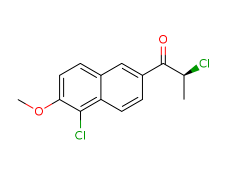 Molecular Structure of 102770-50-3 (1-Propanone, 2-chloro-1-(5-chloro-6-methoxy-2-naphthalenyl)-, (S)-)