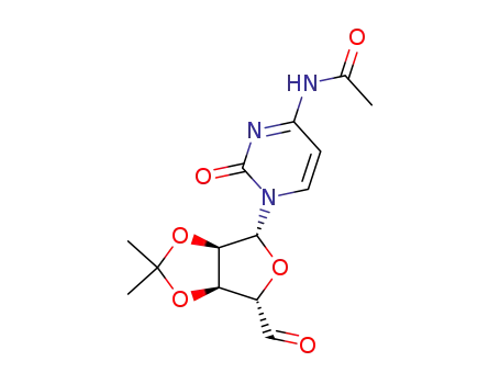 Molecular Structure of 63064-67-5 (4-N-acetyl-1-(2,3-O-isopropylidene-β-D-ribo-pentodialdo-1,5-furanosyl)cytosine)