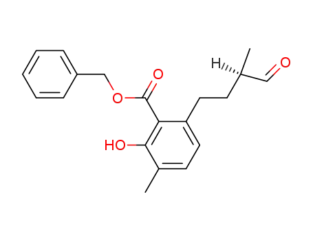 Molecular Structure of 67045-68-5 (3-methyl-6-(3(R)-formylbutyl)salicylic acid benzyl ester)