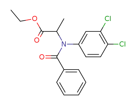 Molecular Structure of 22212-55-1 (Ethyl 2-[benzoyl-(3,4-dichlorophenyl)amino]propanoate)