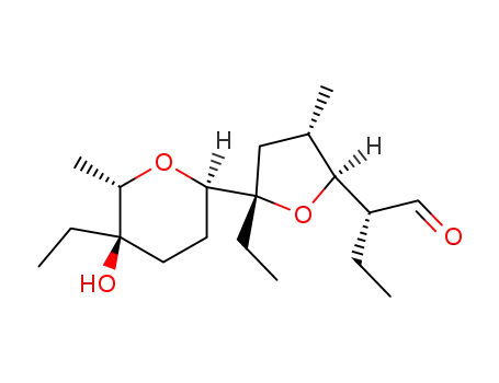 Molecular Structure of 84911-91-1 ((2R)-2-<(2S,3S,5S)-5-ethyl-5-<(2R,5R,6S)-5-ethyl-5-hydroxy-6-methyltetrahydropyran-2-yl>-3-methyltetrahydrofur-2-yl>butanal)
