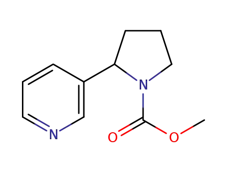 Molecular Structure of 1253522-99-4 (methyl 2-(pyridin-3-yl)pyrrolidine-1-carboxylate)